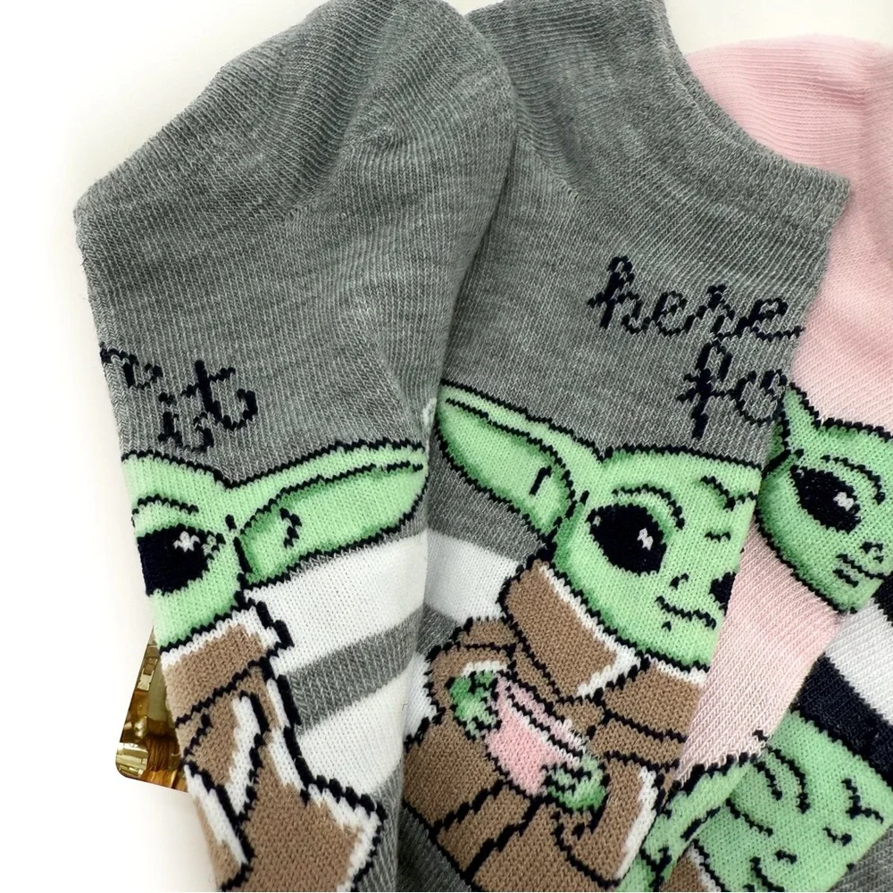 Disney Star Wars Womens No Show Socks The Mandalorian Grogu Baby Yoda Pink Gift